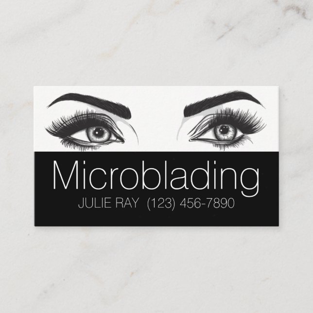 Tarjeta De Visita Microblading, Cejas, Tatuaje, Maquillaje Permanent (Anverso)