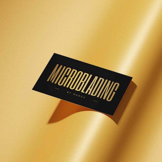 Tarjeta De Visita Microblading negro y dorado  (Subido por el creador)