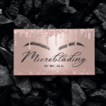 Tarjeta De Visita Microblading Rosa Gold Purpurina gotea tipografía<br><div class="desc">Rosa Purpurina De Oro Perfora Tarjetas De Negocios De Microblading Elegante Typografía.</div>