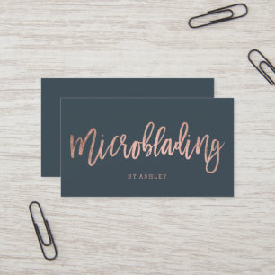 Tarjeta De Visita Microblading subió el carbón de leña de la
