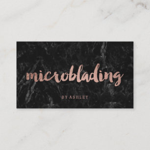 Tarjeta De Visita Microblading subió el mármol del negro de la