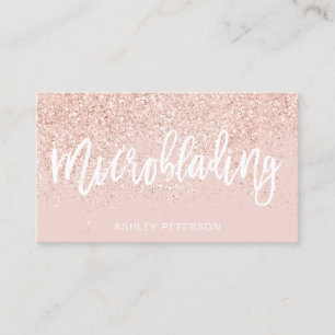 Tarjeta De Visita Microblading subió el purpurina del oro se