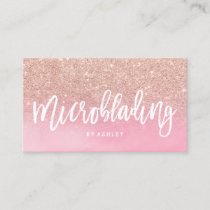 Tarjeta De Visita Microblading subió la acuarela del rosa del