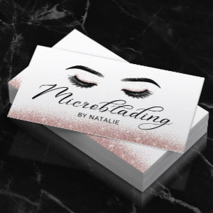 Tarjeta De Visita Microblading subió tipografía elegante del