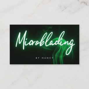 Tarjeta De Visita Microblading Verde Neon