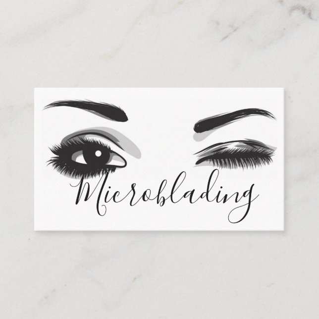 Tarjeta De Visita Microblando , cejas, tatuaje, maquillaje permanent (Anverso)