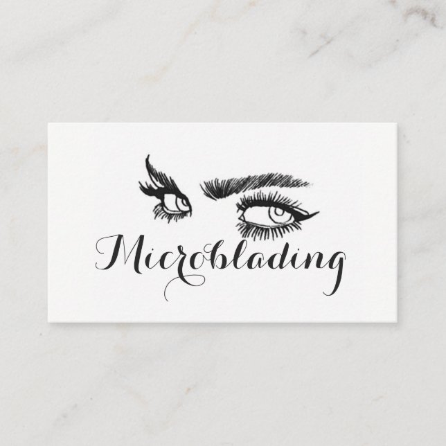 Tarjeta De Visita Microblando , cejas, tatuaje, maquillaje permanent (Anverso)