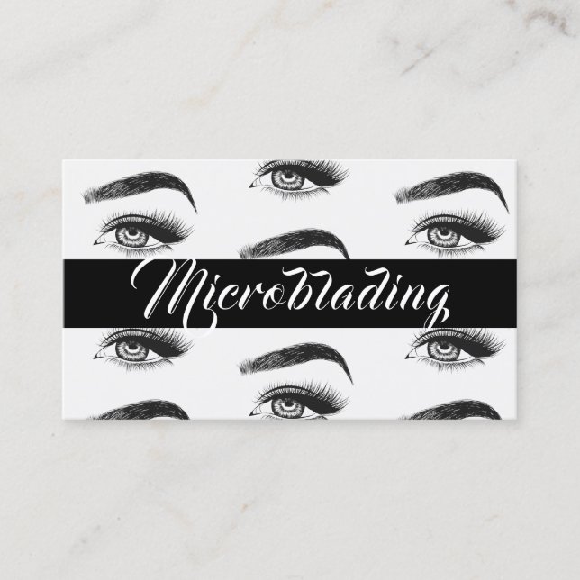 Tarjeta De Visita Microblando , cejas, tatuaje, maquillaje permanent (Anverso)