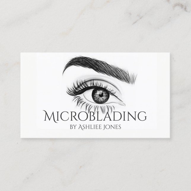 Tarjeta De Visita Microblando , cejas, tatuaje, maquillaje permanent (Anverso)