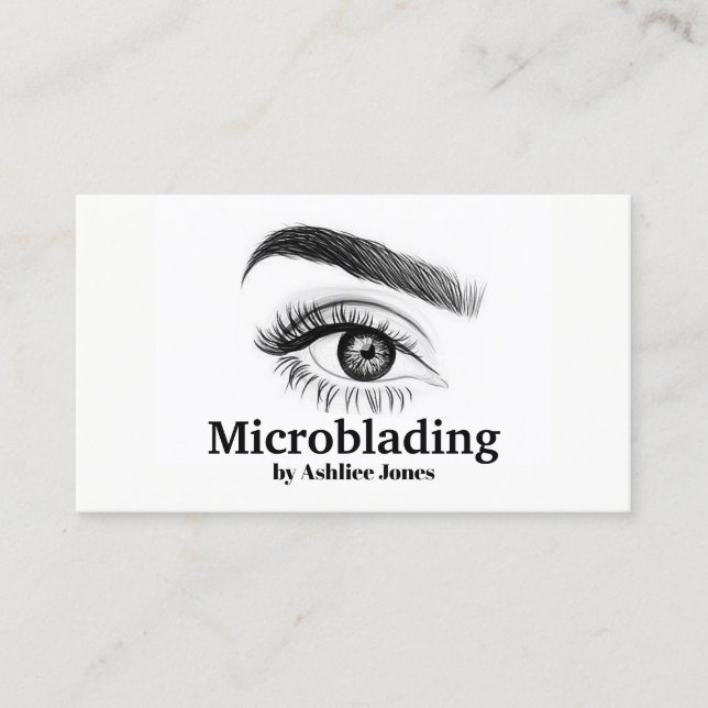 Tarjeta De Visita Microblando , cejas, tatuaje, maquillaje permanent (Anverso)