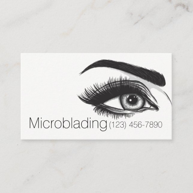 Tarjeta De Visita Microblando , cejas, tatuaje, maquillaje permanent (Anverso)
