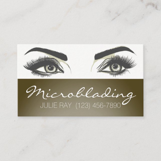 Tarjeta De Visita Microblando , cejas, tatuaje, maquillaje permanent (Anverso)