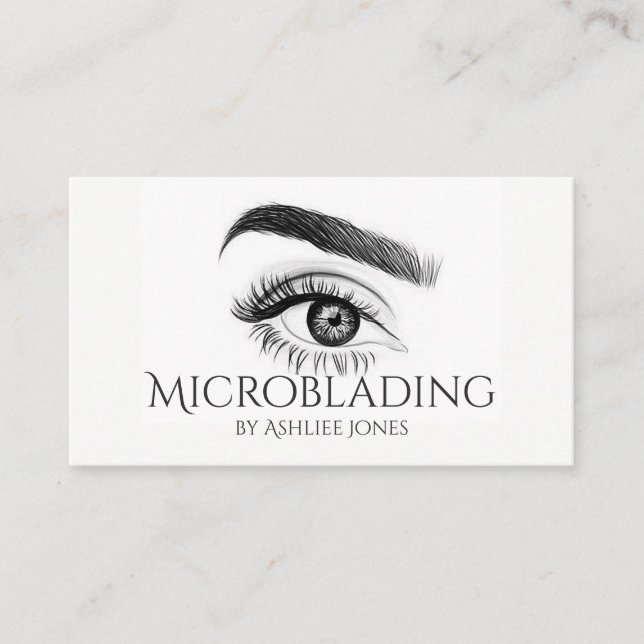 Tarjeta De Visita Microblando , cejas, tatuaje, maquillaje permanent (Anverso)