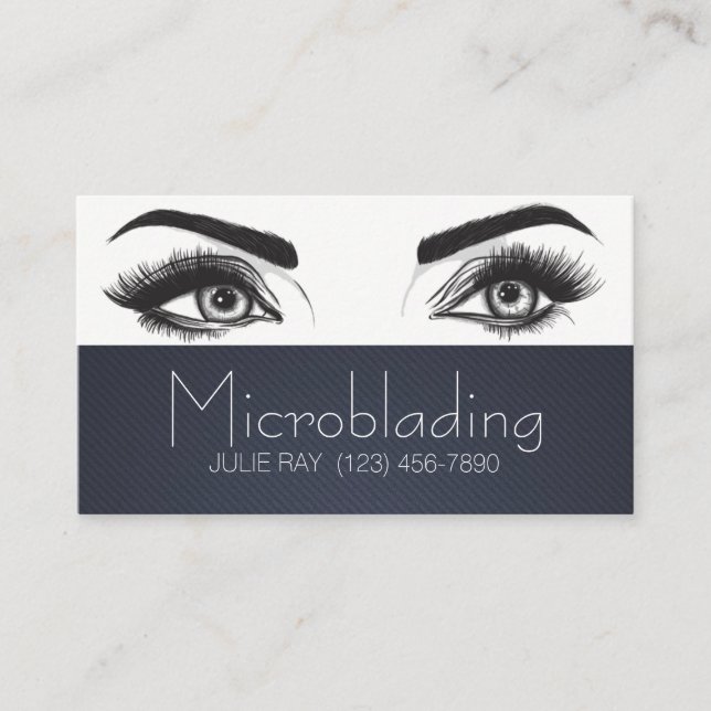 Tarjeta De Visita Microblando , cejas, tatuaje, maquillaje permanent (Anverso)