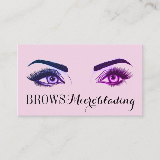 Tarjeta De Visita Microblando , cejas, tatuaje, maquillaje permanent (Anverso)