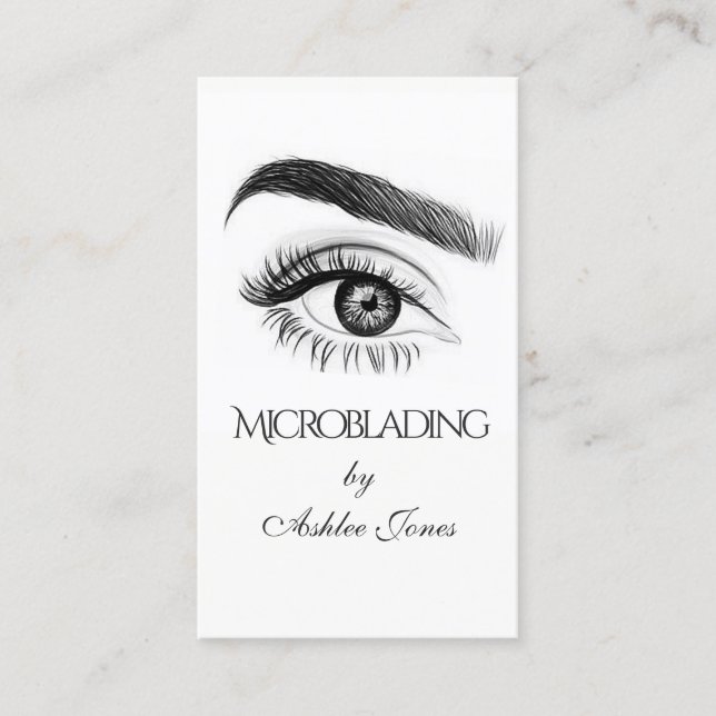 Tarjeta De Visita Microblando , cejas, tatuaje, maquillaje permanent (Anverso)