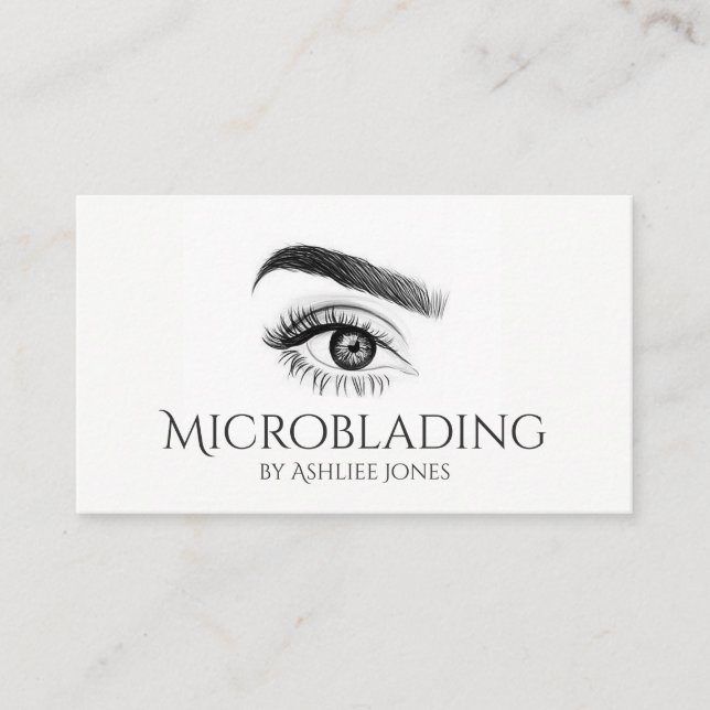 Tarjeta De Visita Microblando , cejas, tatuaje, maquillaje permanent (Anverso)
