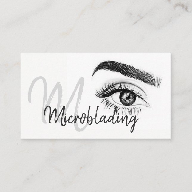 Tarjeta De Visita Microblando , cejas, tatuaje, maquillaje permanent (Anverso)