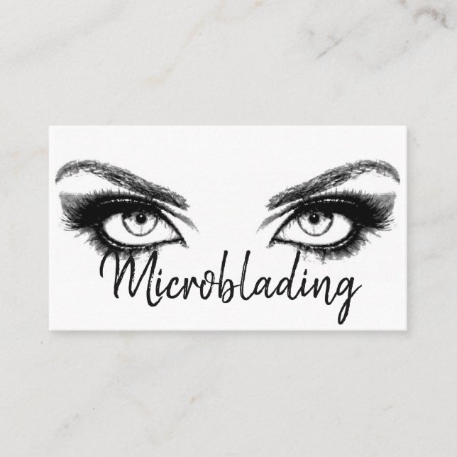 Tarjeta De Visita Microblando , cejas, tatuaje, maquillaje permanent (Anverso)