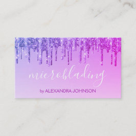 Tarjeta De Visita Microblando de espuma de Purpurina púrpura de lujo