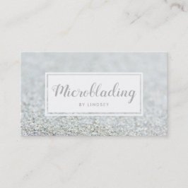 Tarjeta De Visita Microblando de Purpurina de espuma de plata