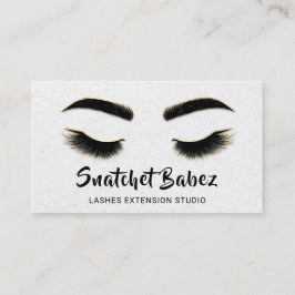 Tarjeta De Visita Microblando Maquillaje Eyelash Studio Logo QR Gris