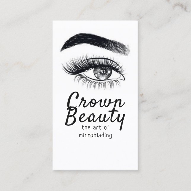 Tarjeta De Visita Microblando moderno, cejas, maquillaje permanente (Anverso)