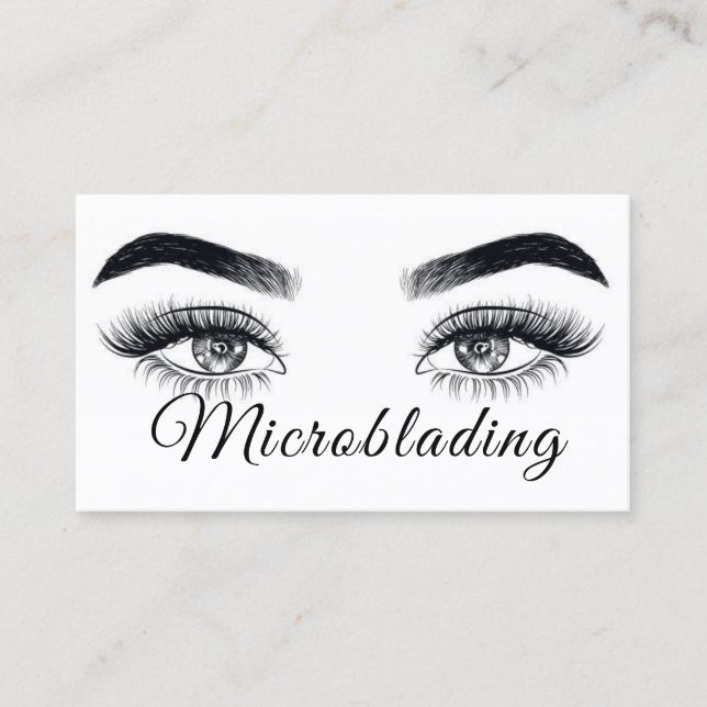 Tarjeta De Visita Microblando moderno, cejas, maquillaje permanente (Anverso)