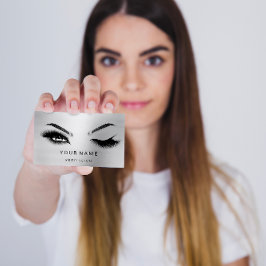 Tarjeta De Visita Microcuchilla de las Brows de Eyelash. Gris del lo