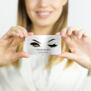 Tarjeta De Visita Microcuchilla de las Brows de Eyelash. Logotipo QR