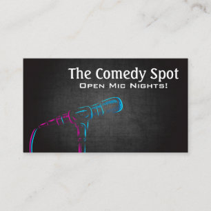 Tarjeta De Visita Micrófono colorido   Anfitrión   Comediante