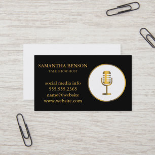 Tarjeta De Visita Micrófono de música elegante Cantante Host de