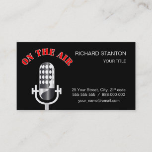 Tarjeta De Visita Micrófono del vintage