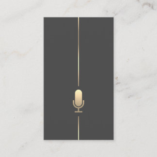 Tarjeta De Visita Micrófono Minimalista Gold