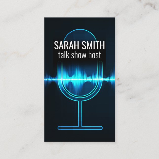 Tarjeta De Visita Micrófono | Onda de sonido digital (Anverso)