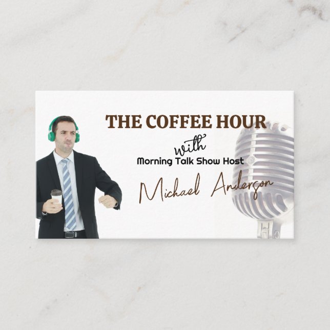 Tarjeta De Visita Micrófono | Presentador de podcast Talk Show (Anverso)