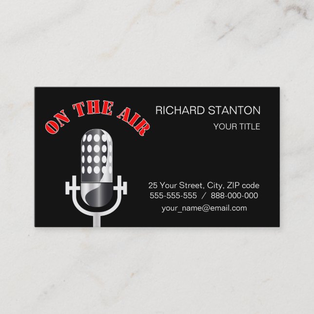 Tarjeta De Visita Micrófono vintage (Anverso)