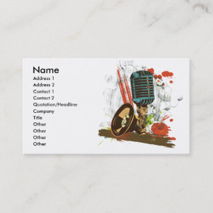 Tarjeta De Visita micrófono vintage grunge vector