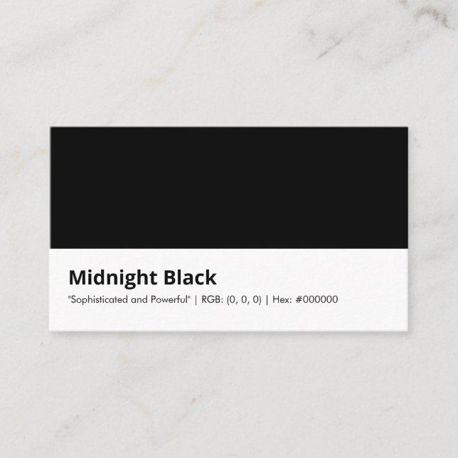 Tarjeta De Visita Midnight Black | "Sofisticado y poderoso" (Anverso)