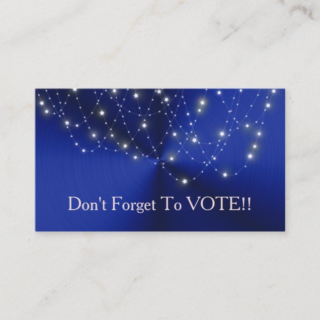 Tarjeta De Visita Midnight Blue Starlight Cascade Vote Reminder (Anverso)