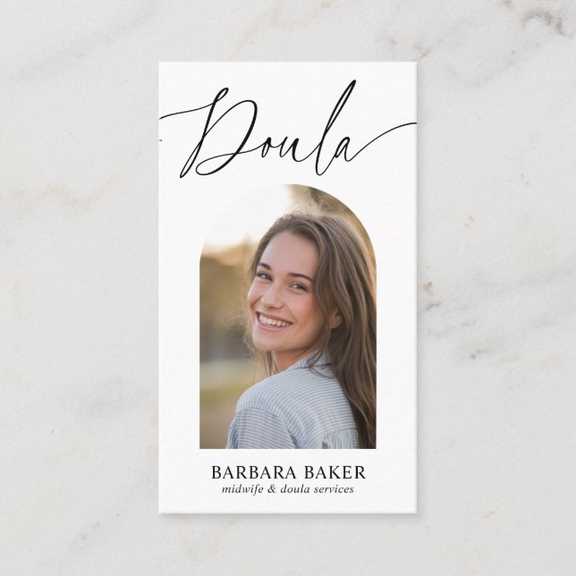 Tarjeta De Visita Midwife Birth Postpartum  Doula Photo QR CODE  (Anverso)