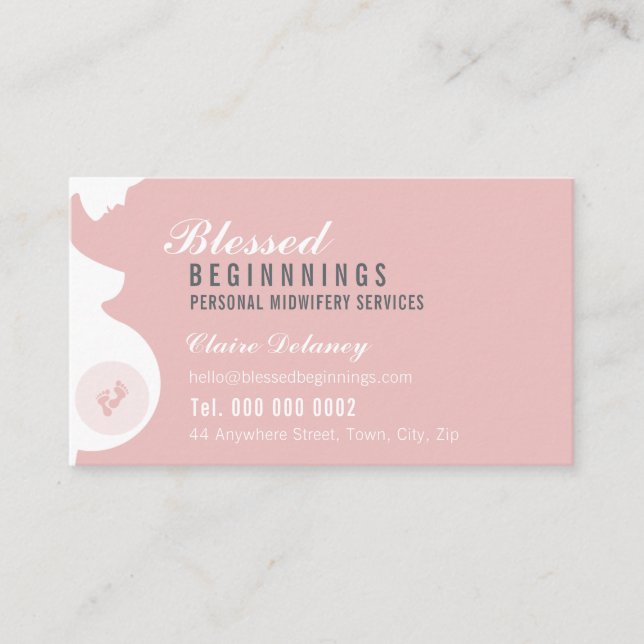 Tarjeta De Visita MIDWIFE MATERNITY ENFERMERA patas bebé gestantes (Anverso)