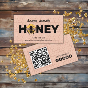 Tarjeta De Visita Miel casera de Honeycomb rosa