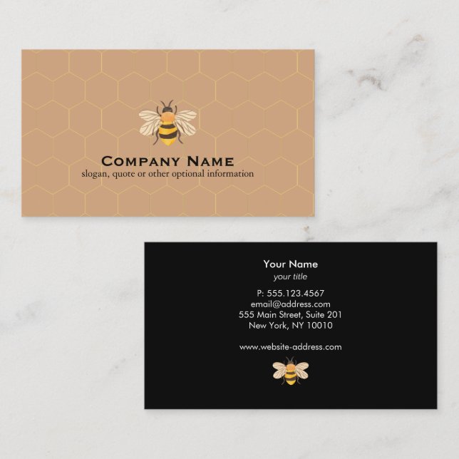 Tarjeta De Visita Miel de Abeja (Anverso / Reverso)