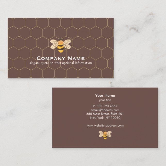 Tarjeta De Visita Miel de Abeja (Anverso / Reverso)