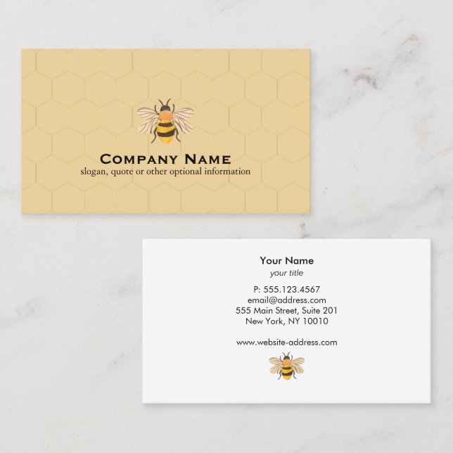 Tarjeta De Visita Miel de Abeja (Anverso / Reverso)