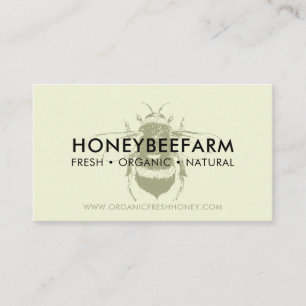 Tarjeta De Visita Miel de abeja Apícola Abejorro simple Limpia Verde