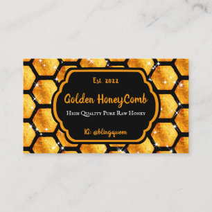 Tarjeta De Visita Miel de panal Glitz de granja Pureraw oro brillant