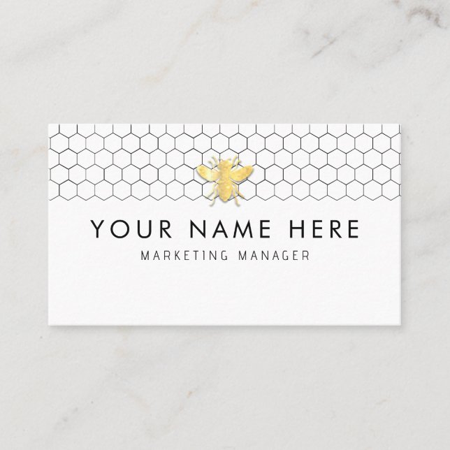 Tarjeta De Visita miel profesional Bee BeeKeeper (Anverso)