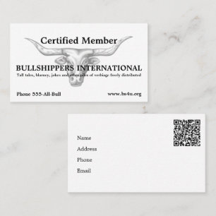 Tarjeta De Visita Miembro de Bullshippers International con código Q